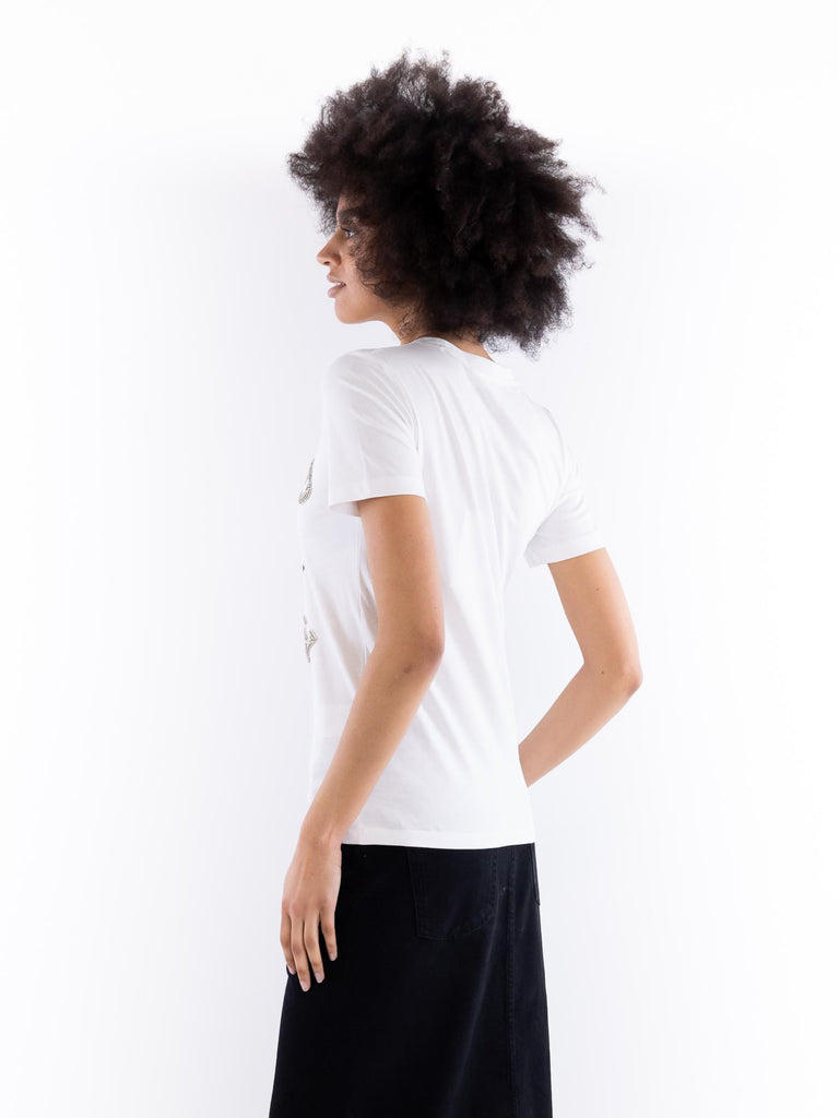 T-shirt donna  liquid mouse bianca BUS25505 155 BRAND UNIQUE 