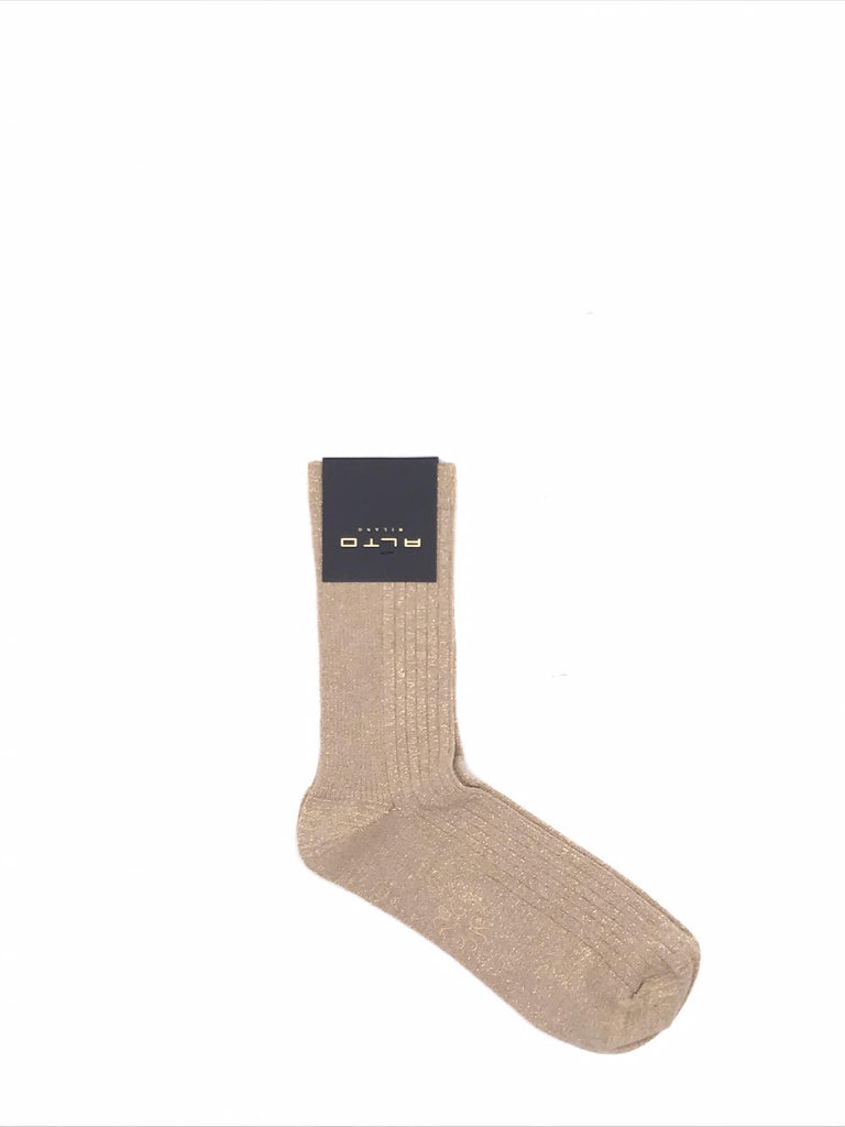 Calzini corti lurex sabbia AM0092DC 100SABBIA ALTO MILANO 