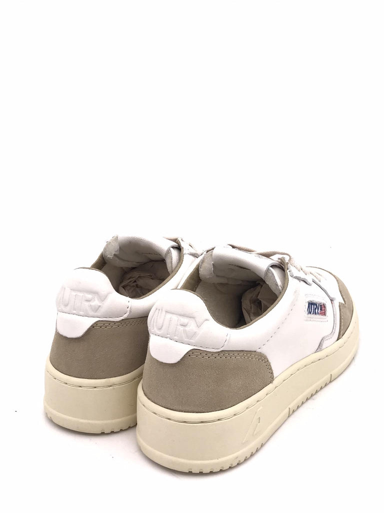Sneakers medalist low in pelle bianca e suede sponge AULW-GS44 BIANCO/BEIGE AUTRY 