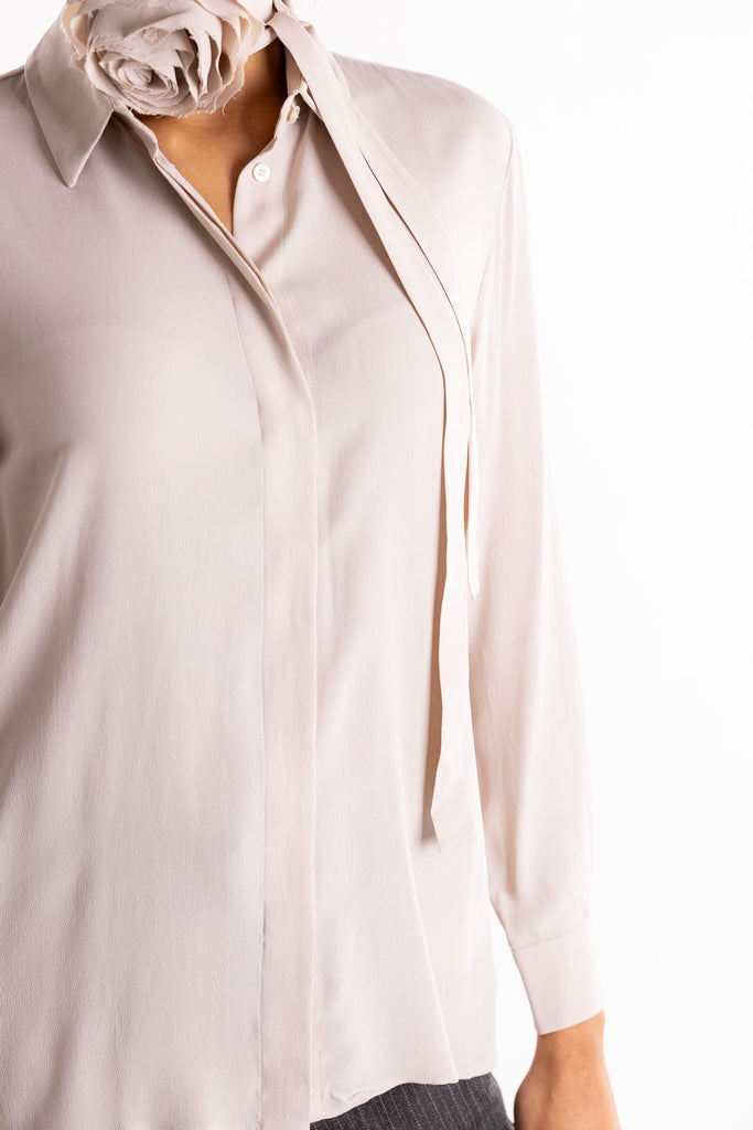 Camicia Cabiria in crêpe de Chine di misto seta perla 25231160712 PERLA MARELLA 