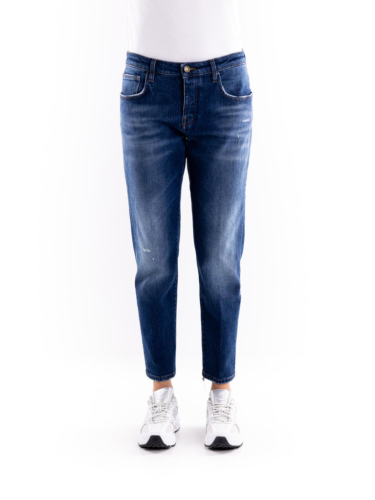 Jeans donna marika boyfriend mid blu FW1823 DTFCHABLU DON THE FULLER 