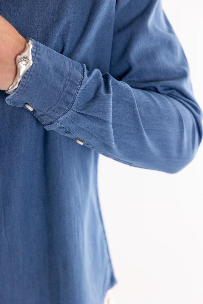 Camicia in denim azzurra OF1F2W5C004 AZZURRO OUTFIT 