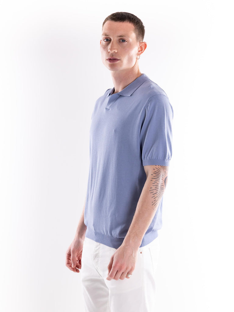 Maglia Polo uomo Nosaka in filo azzurra acqua NOSAKA 730ACQUA PEOPLE OF SHIBUYA 