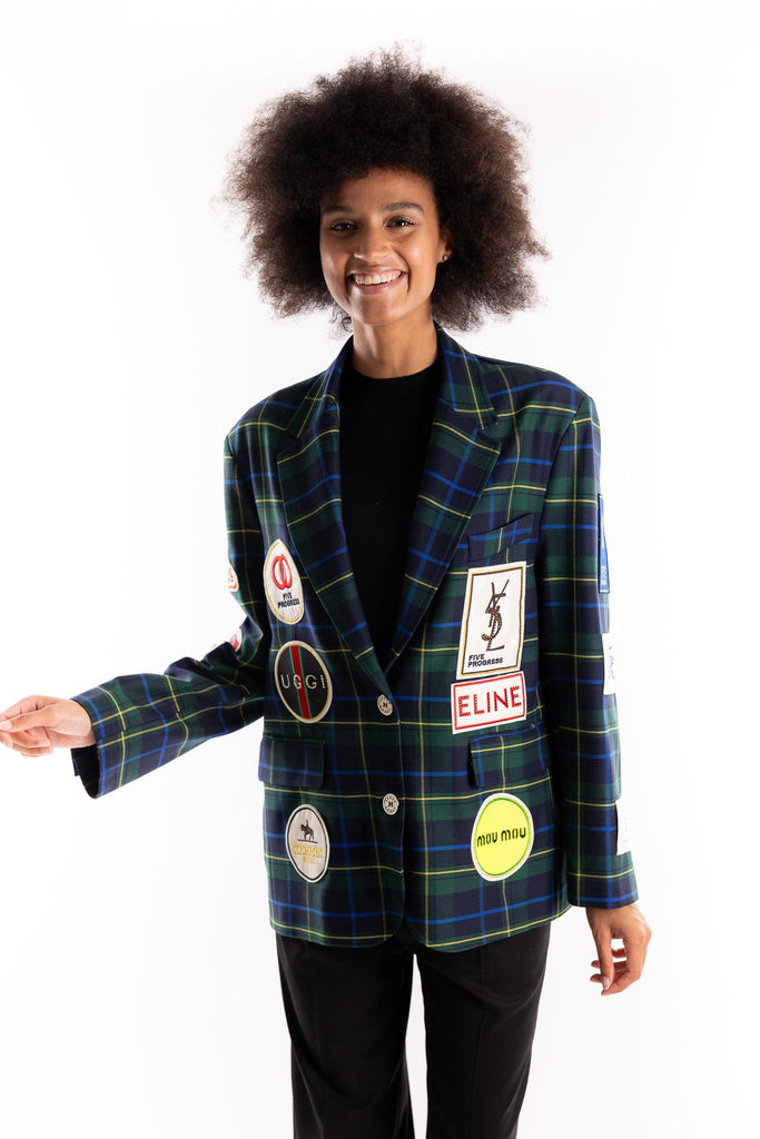 Giacca patch tartan verde 15114 VERDE 5 PROGRESS 
