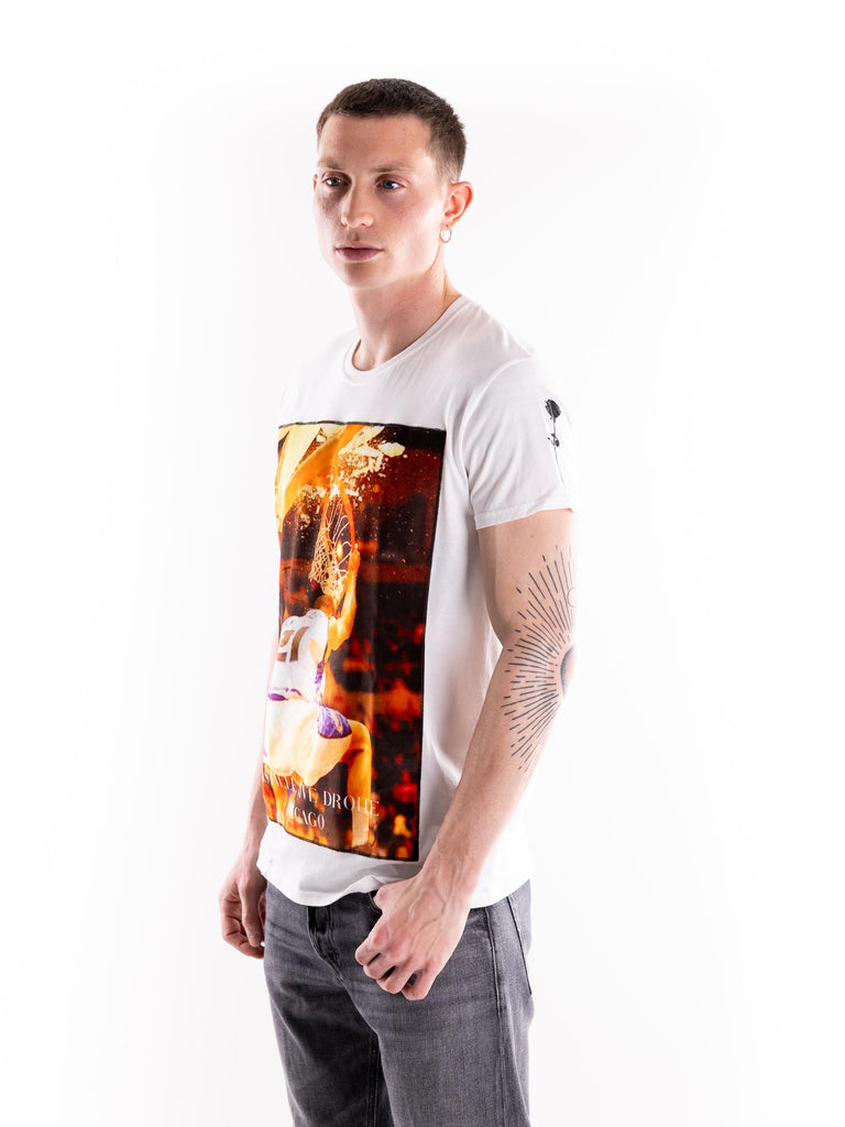 T-shirt uomo Crash bianca ICONMAN CRASHBIANCO BASTILLE 