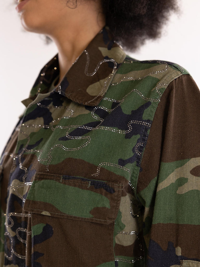 Giacca militare donna limited edition camouflage  fake BUS25901 CAMOUFLAGE BRAND UNIQUE 