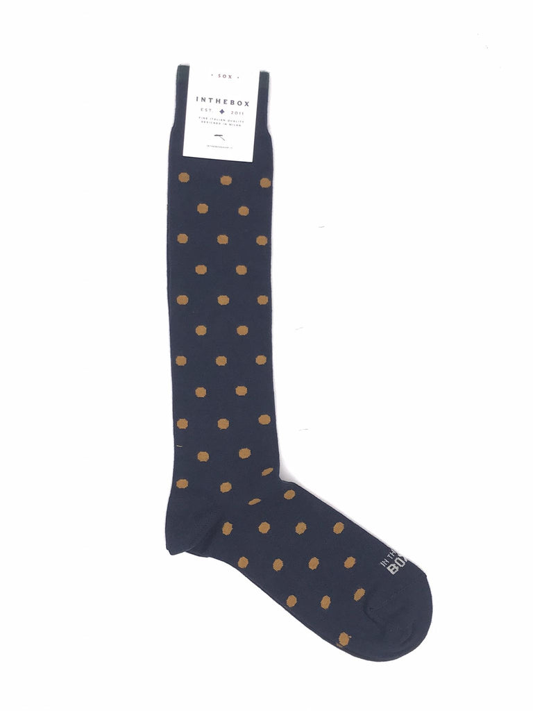 Calzini lungo pois blu-giallo FW250044 BLU-GIALLO IN THE BOX 