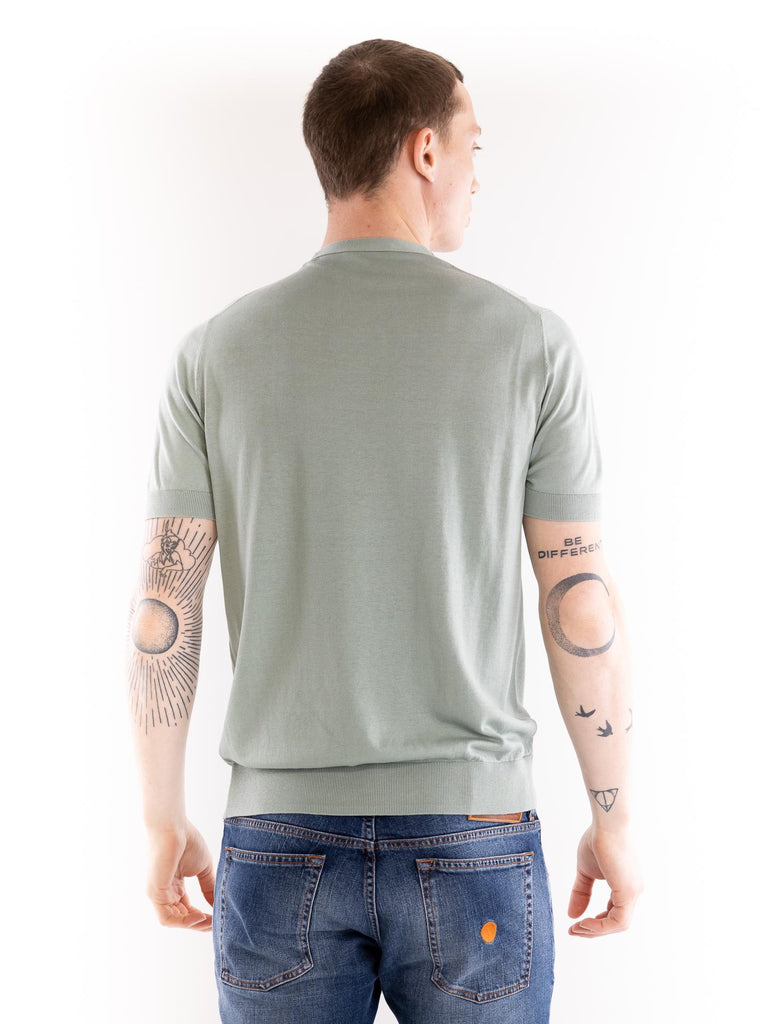 Maglia uomo girocollo in filo verde acqua A010 F2005500 PAOLO PECORA 