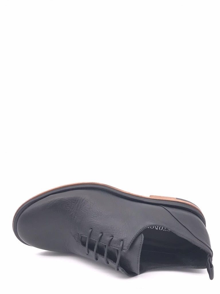 Scarpa Allacciata in pelle liscia nera 6UVIT03 NERO ERNESTO DOLANI 