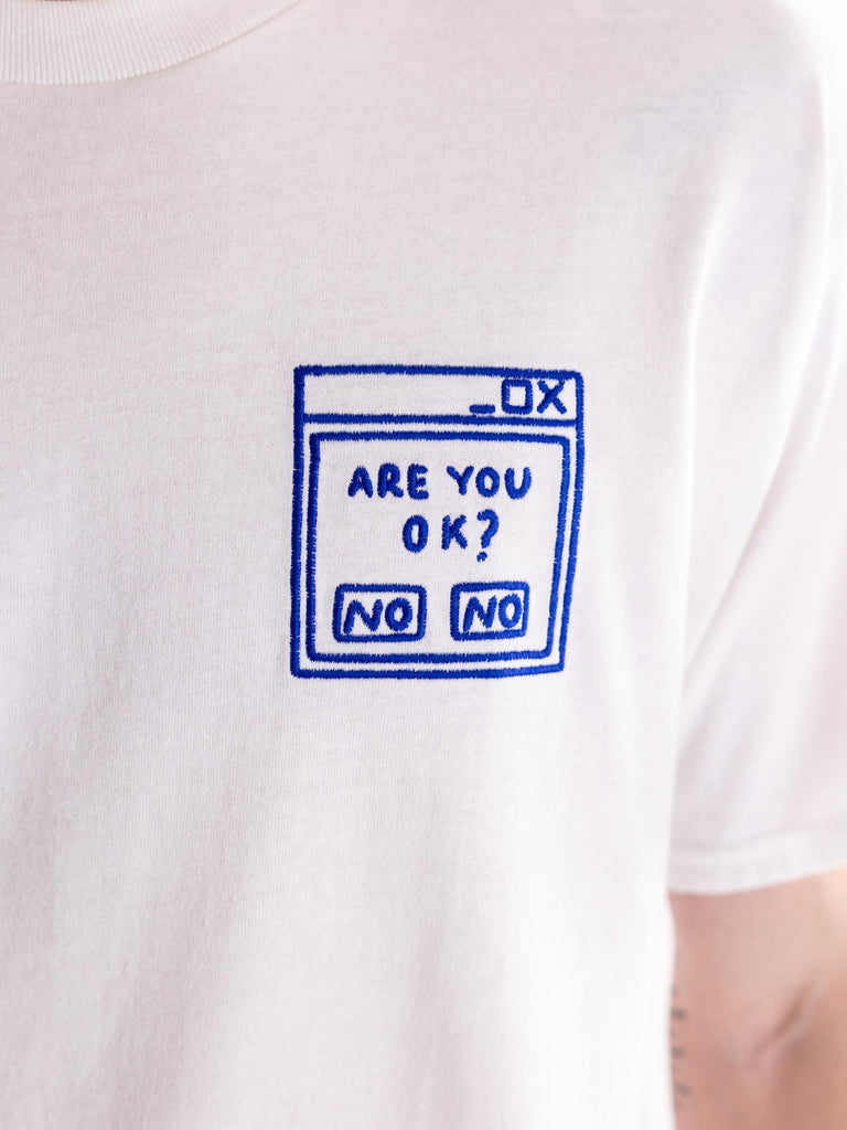 T-shirt uomo bianca ricamo are you DMHX/012 BIANCO DESIGN NOTHING 