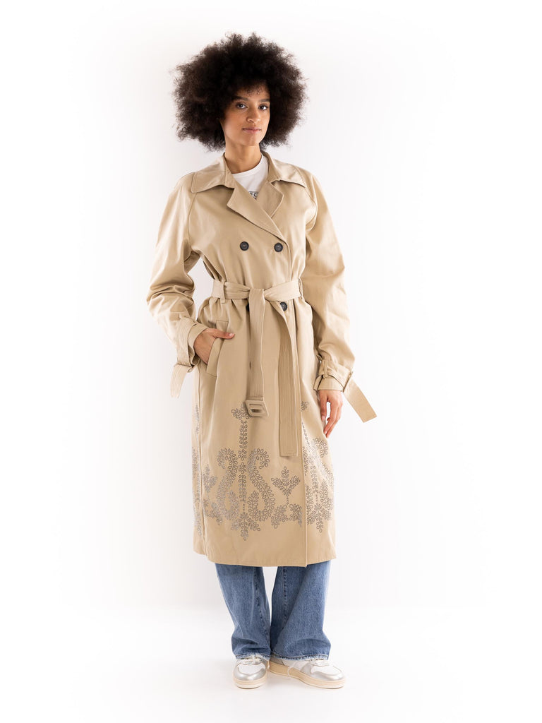 Trench donna  beige strass BUS25117 BEIGE BRAND UNIQUE 