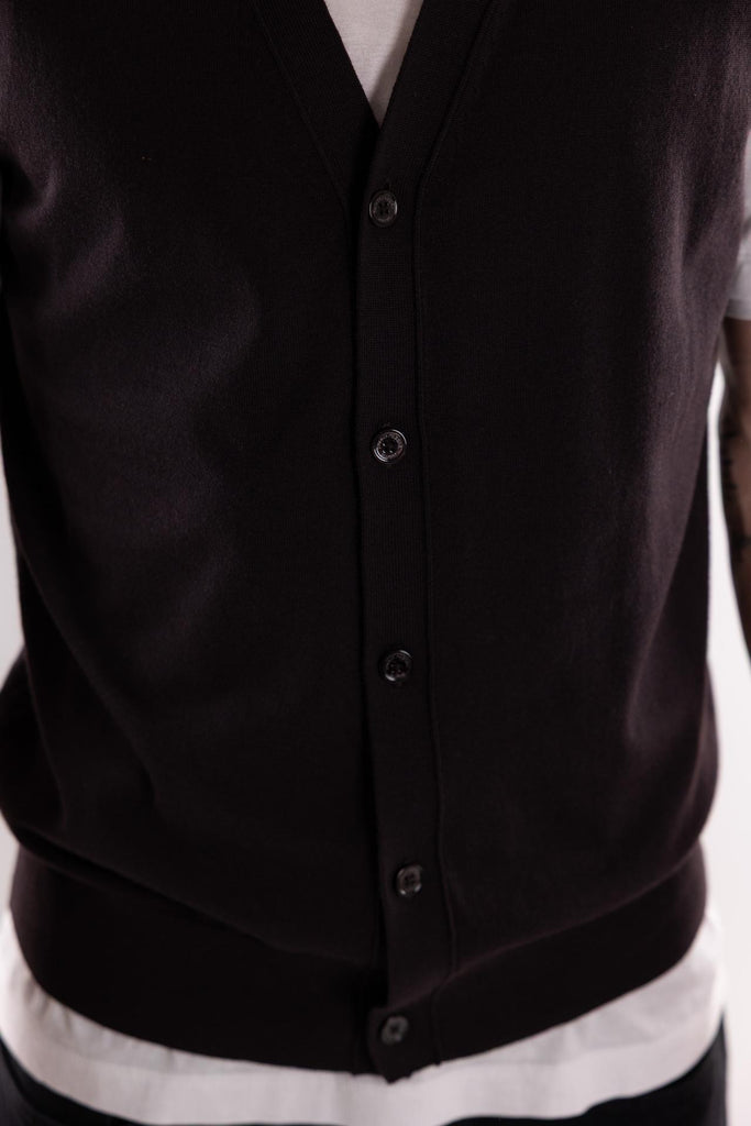 Maglia Gilet in filo cioccolato A013 CIOCCOLATO PAOLO PECORA 