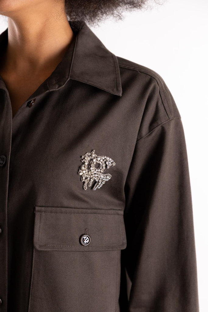 Camicia over fake cioccolato BUW25010 CIOCCOLATO BRAND UNIQUE 