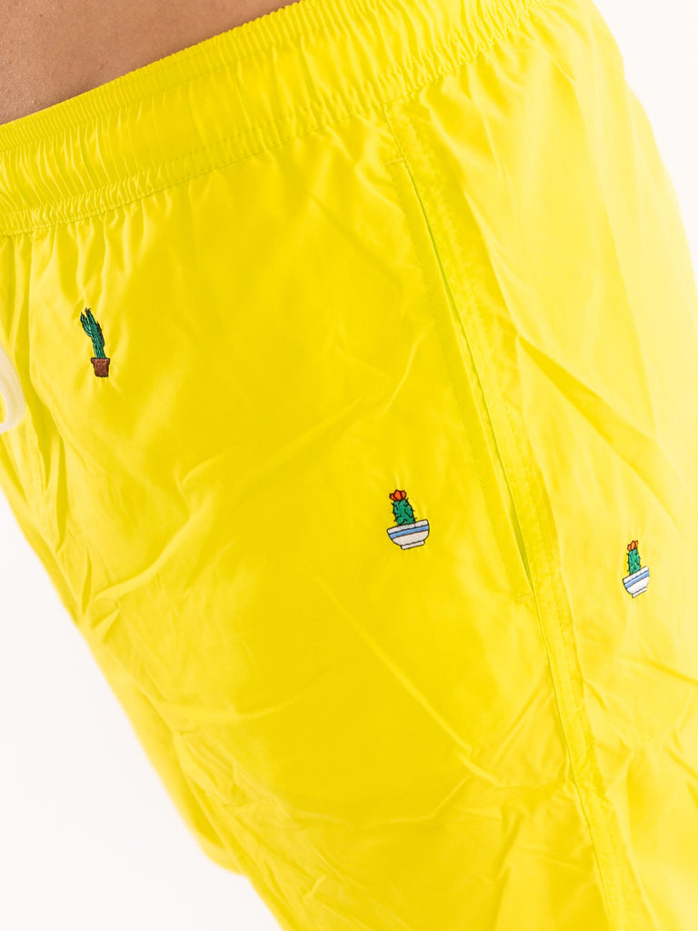 Boxer mare in nylon limel con ricami H34129 68 SUN 68 