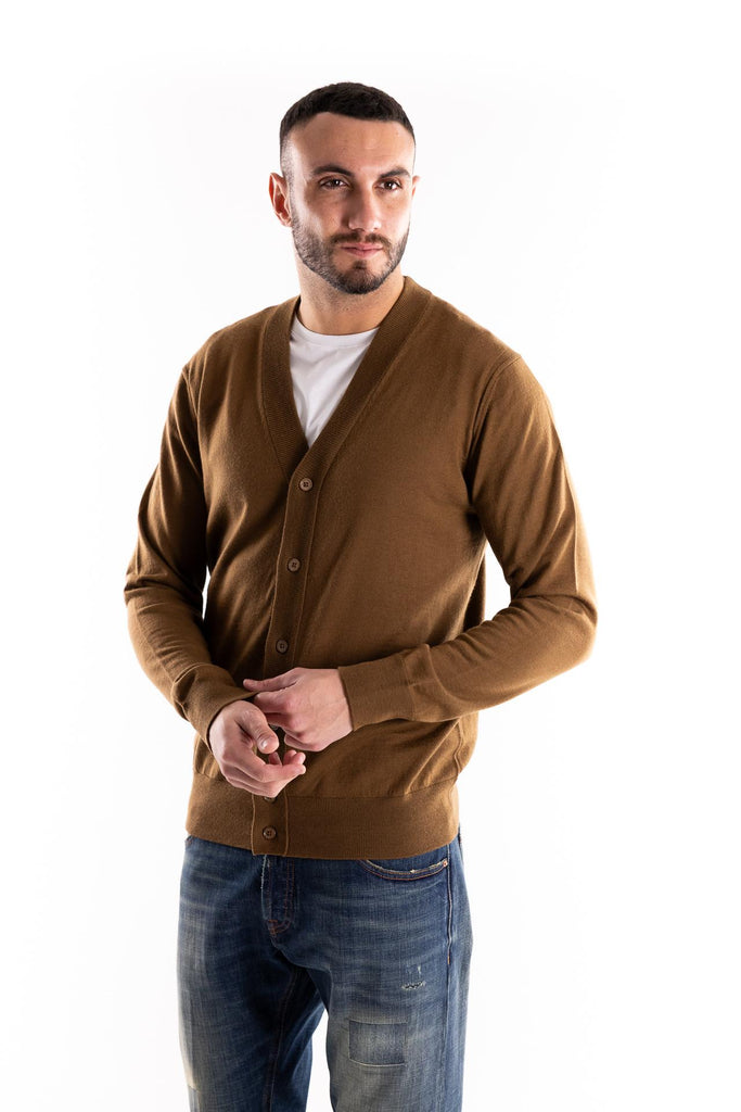 Maglia cardigan finezza 16 nocciola A005 NOCCIOLA PAOLO PECORA 