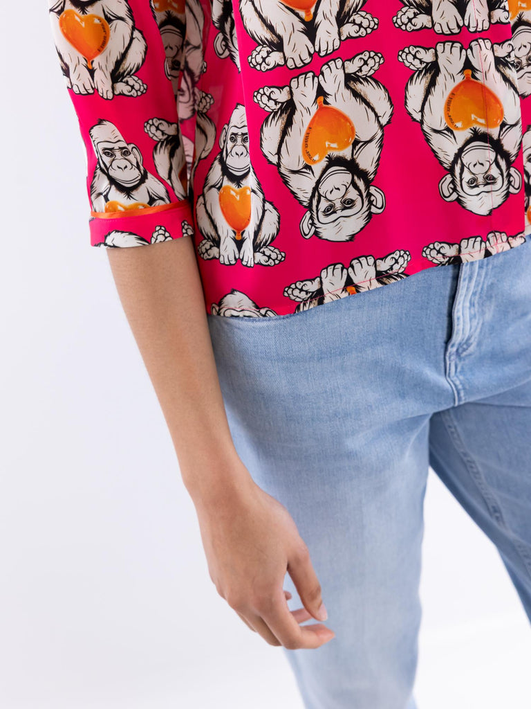 Camicia Spoon fantasia monkey fuxia SPOON 17FUCSIA IL THE' DELLE 5 