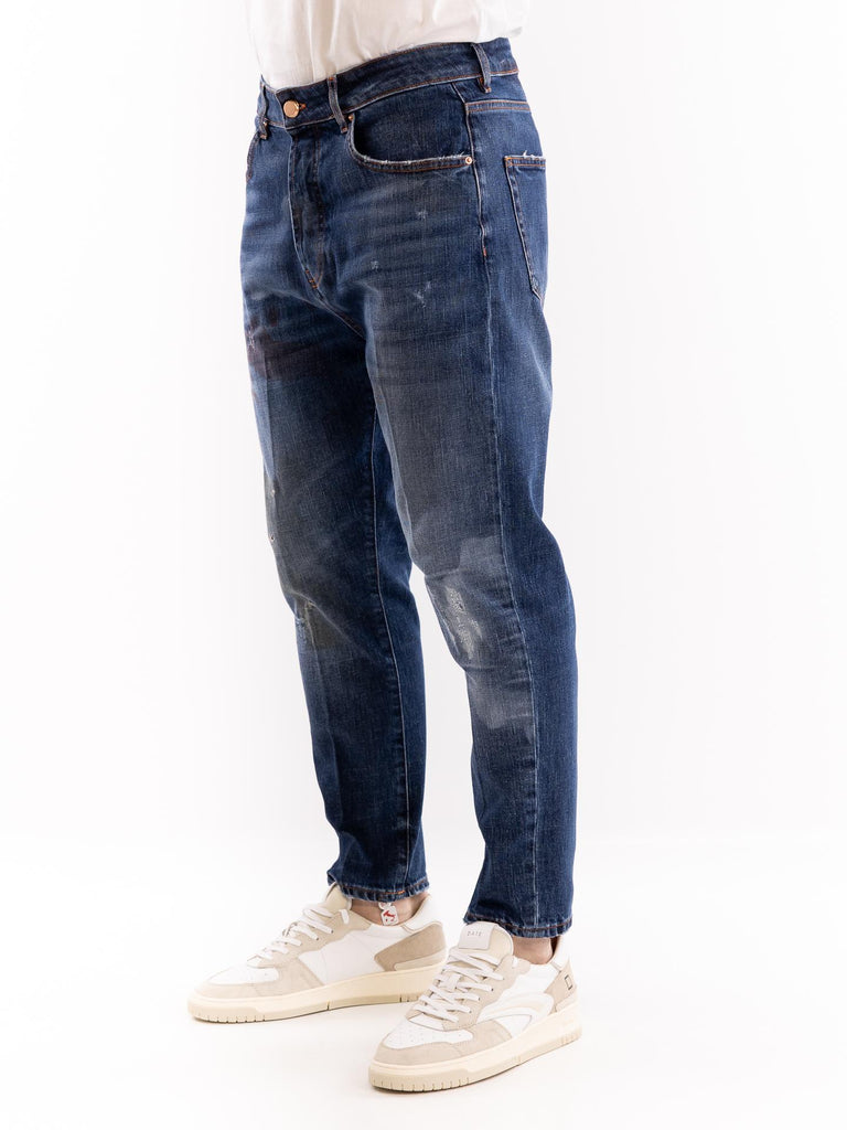 Jeans uomo modellon Flores blu macchie colore M2F4016 DTFUTBLU DON THE FULLER 