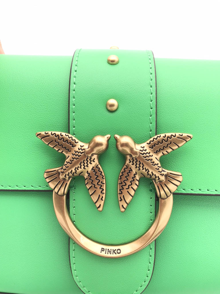 Borsa love one mini slouchy verde 104340 A0QOVERDE ACCESO PINKO 