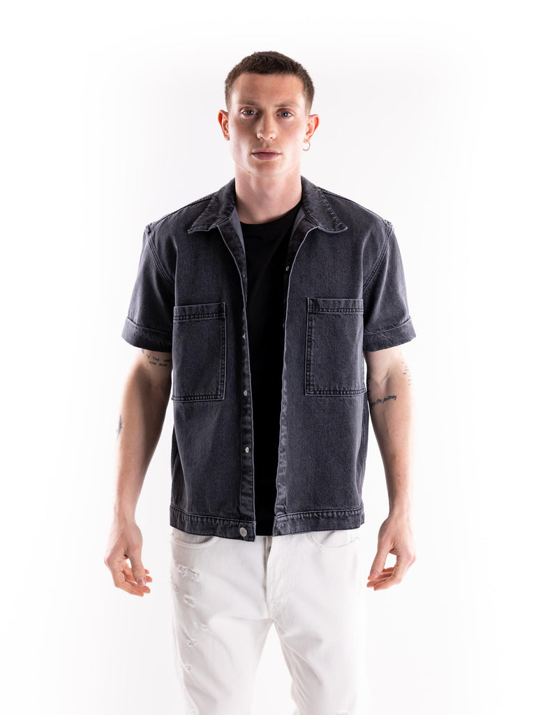 Over shirt in denim grigio S5U608 GRIGIO THE EDITOR 