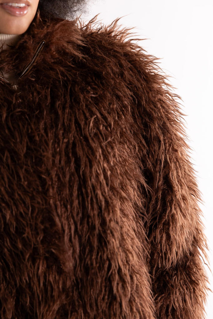 Eco-pelliccia effetto mongolia color burgudy NADA BORDEAU H2O 