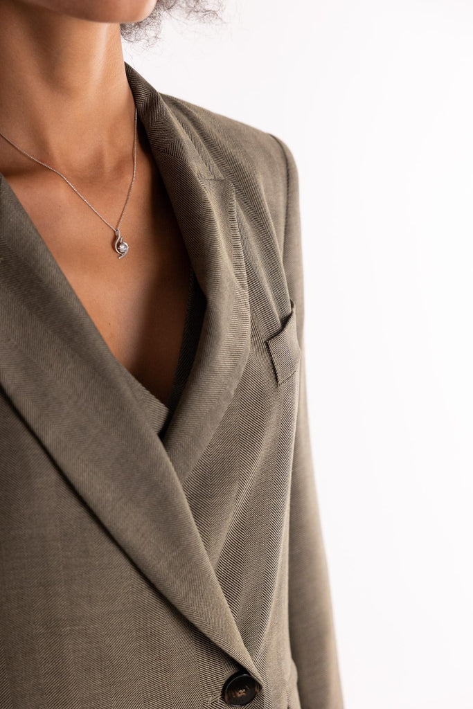 Blazer Kriss doppiopetto in saglia fluida verde 2523046121200 002VERDE MARELLA 