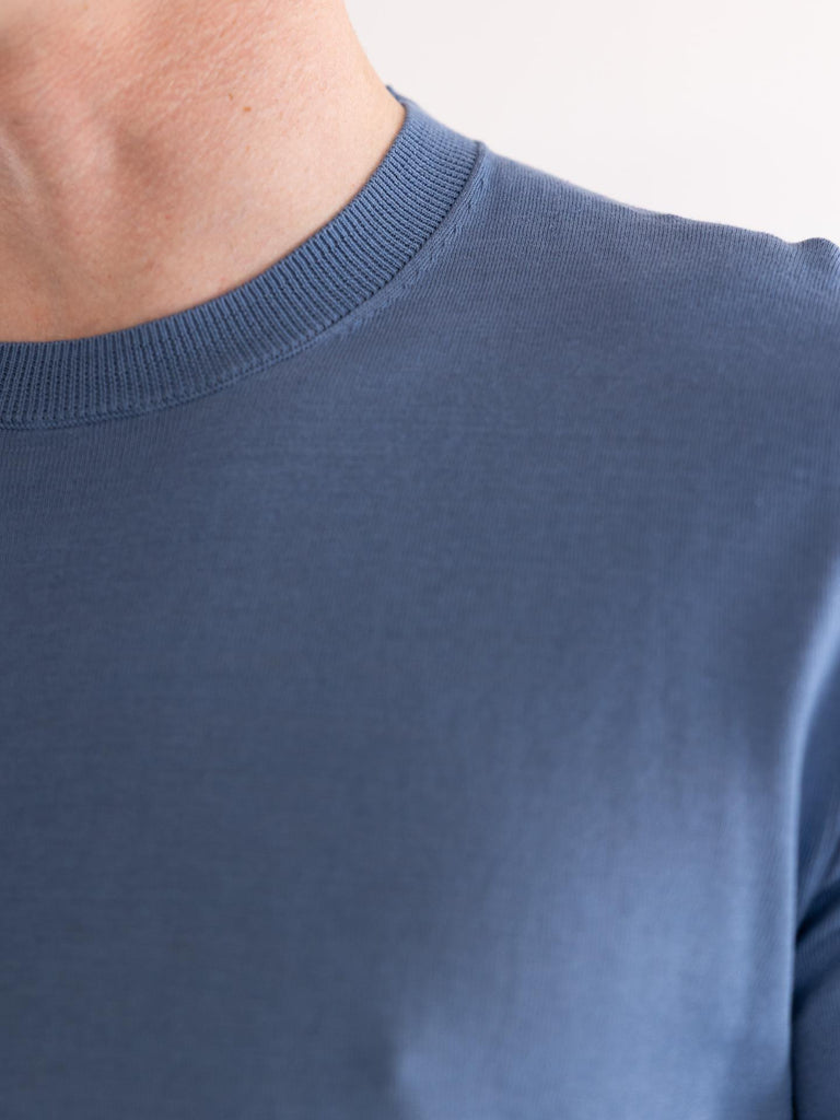 Maglia uomo girocollo seta azzurro A002 F2006634 PAOLO PECORA 