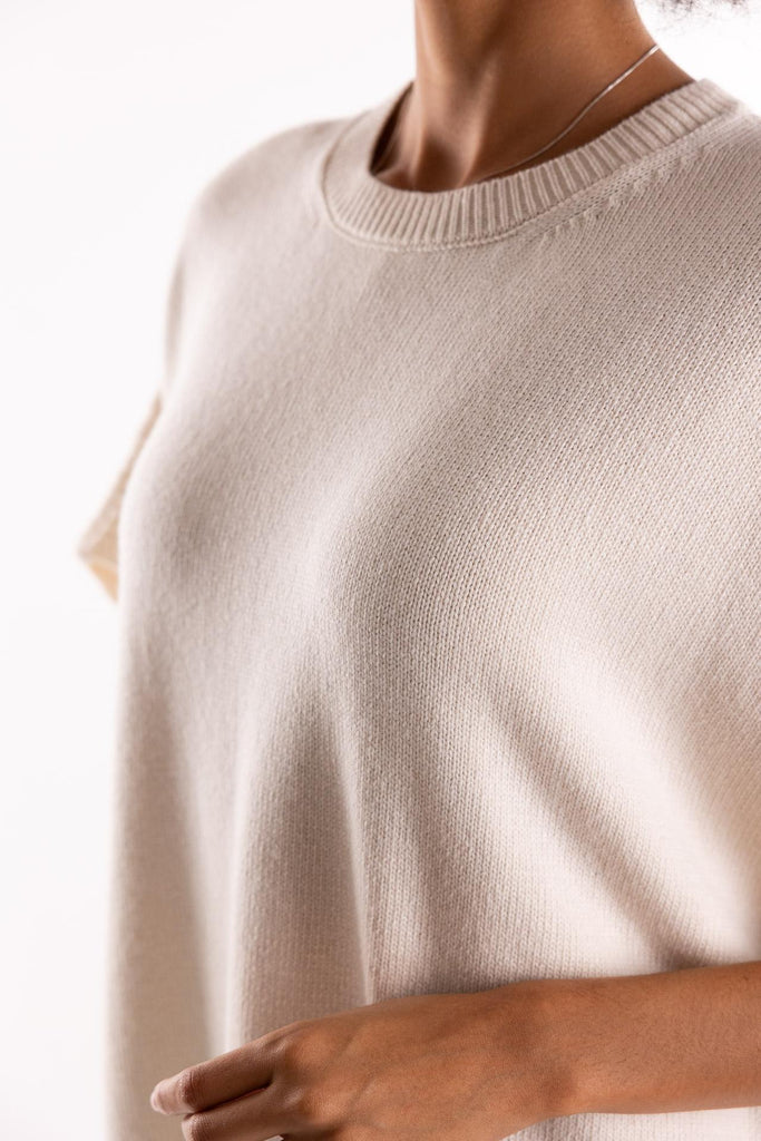 Maglia gilet in lana burro MGKD11055 PANNA AKEP 