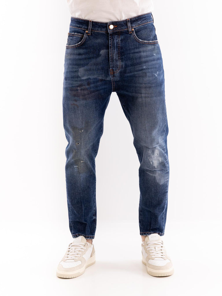 Jeans uomo modellon Flores blu macchie colore M2F4016 DTFUTBLU DON THE FULLER 