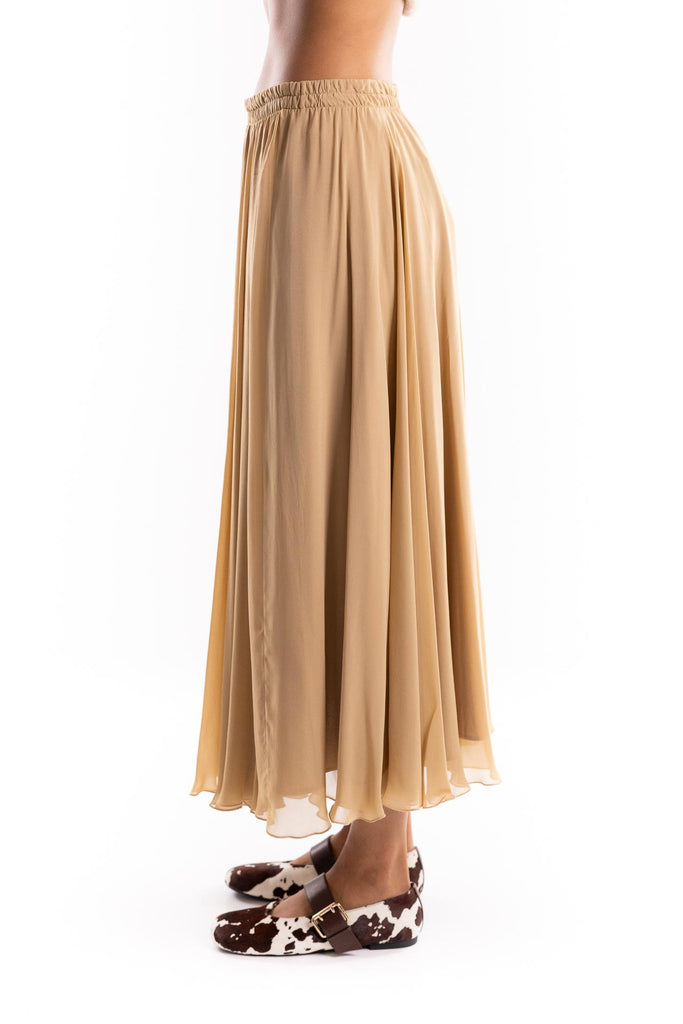 Gonna lunga Brado in georgette beige 2523106011200 003BEIGE MARELLA 