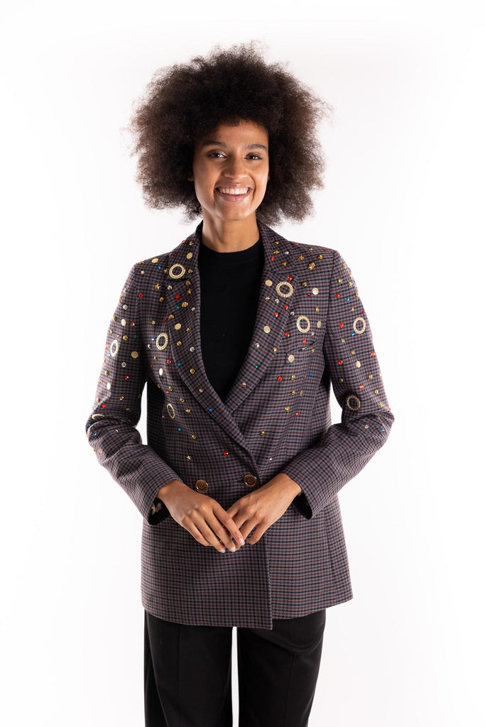 Giacca quadretto strass multicolor 15110 MULTICOLOR 5 PROGRESS 