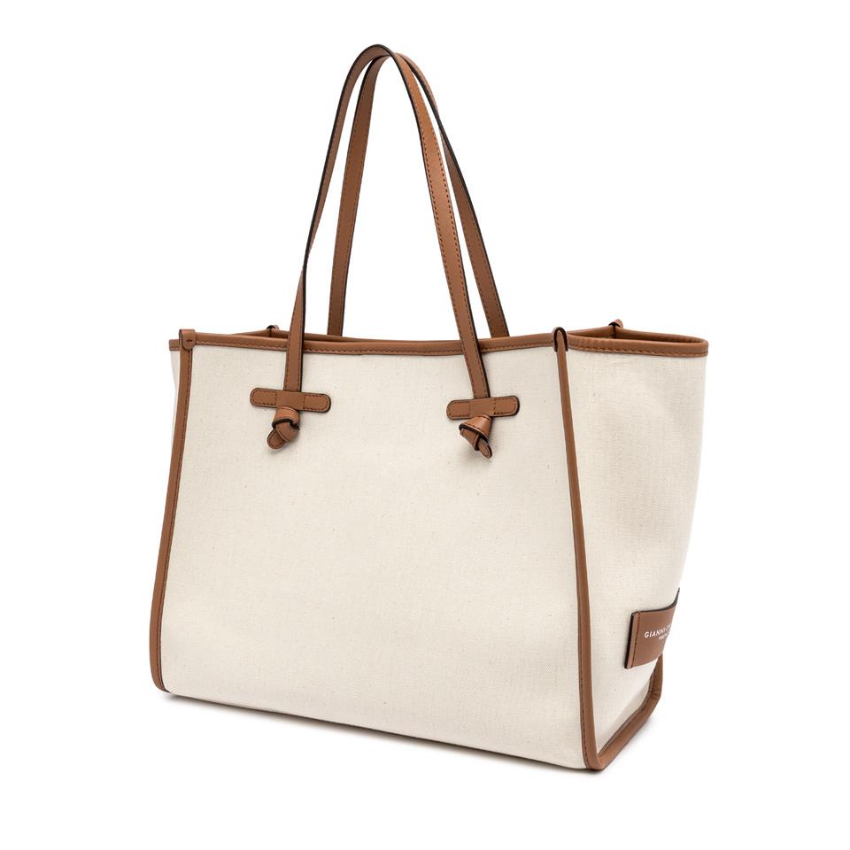 Borsa Marcella canvas panna-corda-caramel BS6850 PANNA/CORDA GIANNI CHIARINI 
