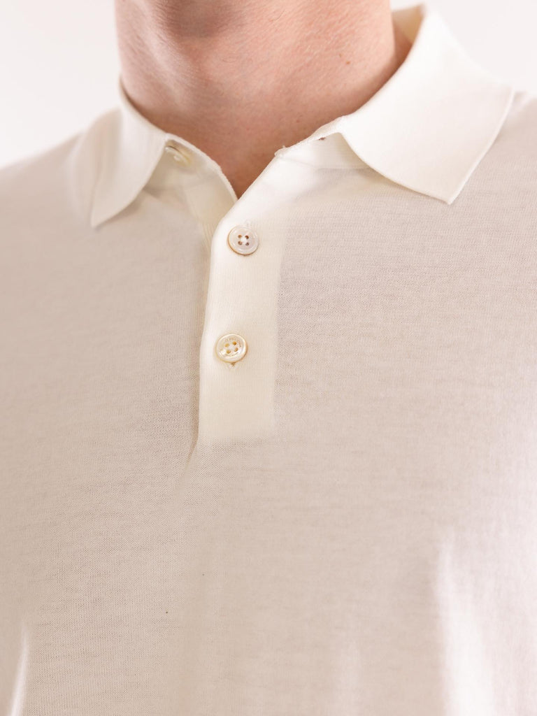 Maglia polo uomo panna