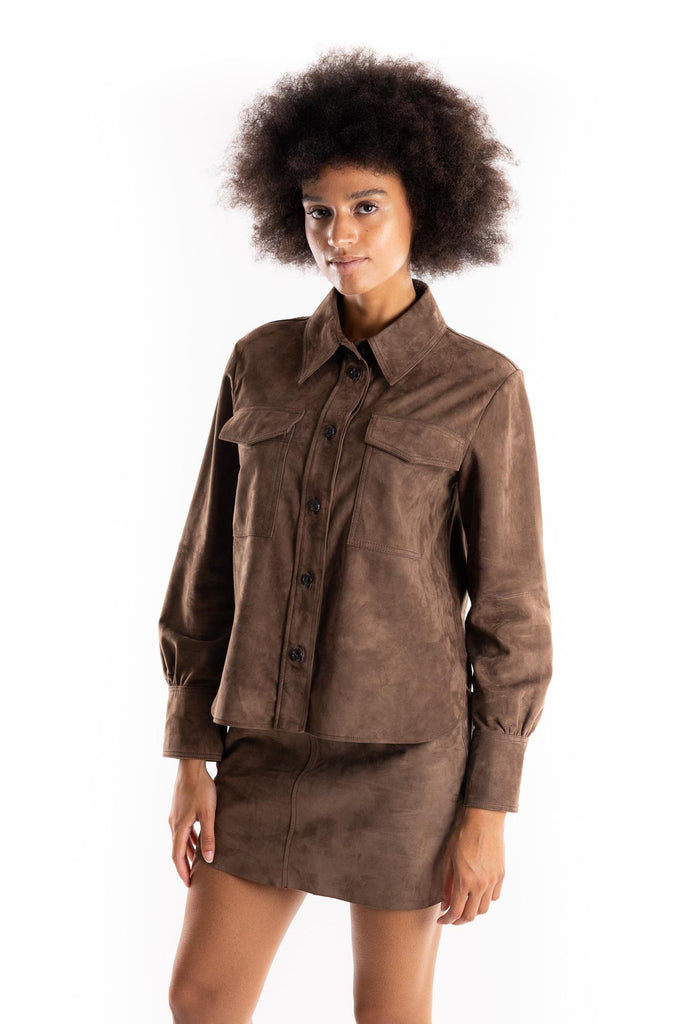 Mini gonna Rise in suede marrone 2523406011200 001MARRONE MARELLA 
