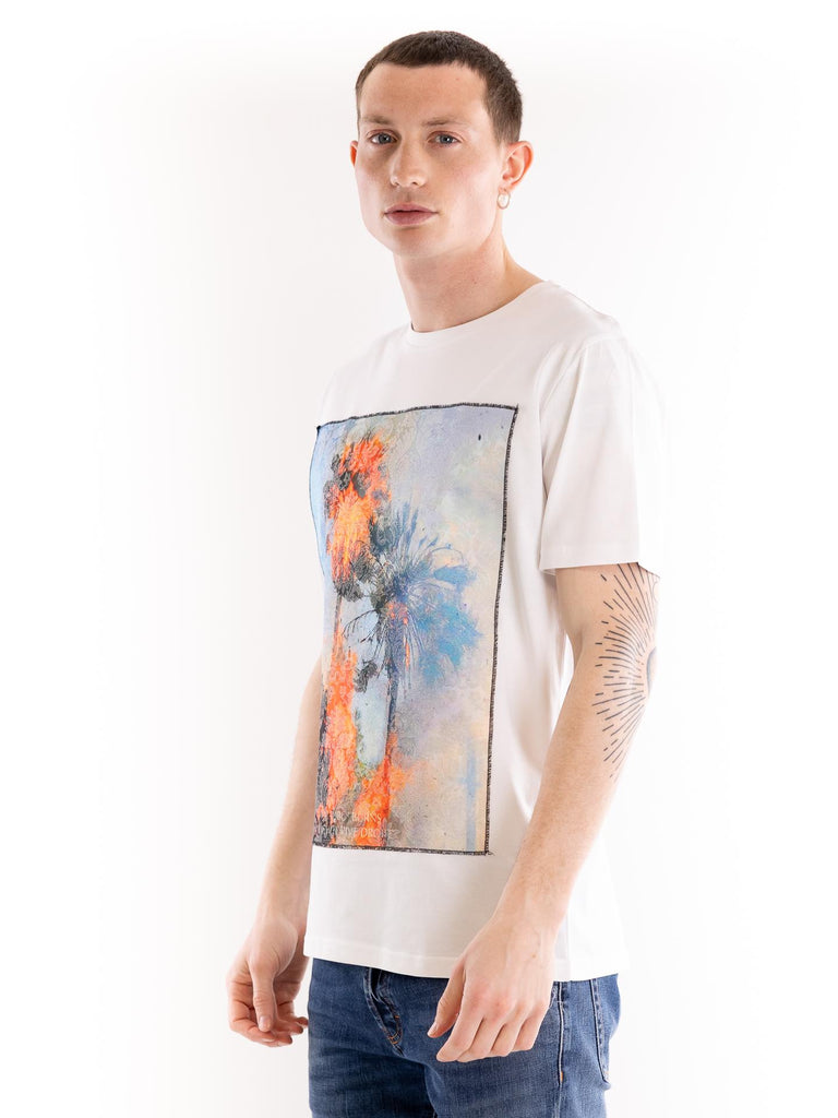 T-shirt uomo Malibu burns bianca MAN/SUPERICON MALIBU BURNS BASTILLE 