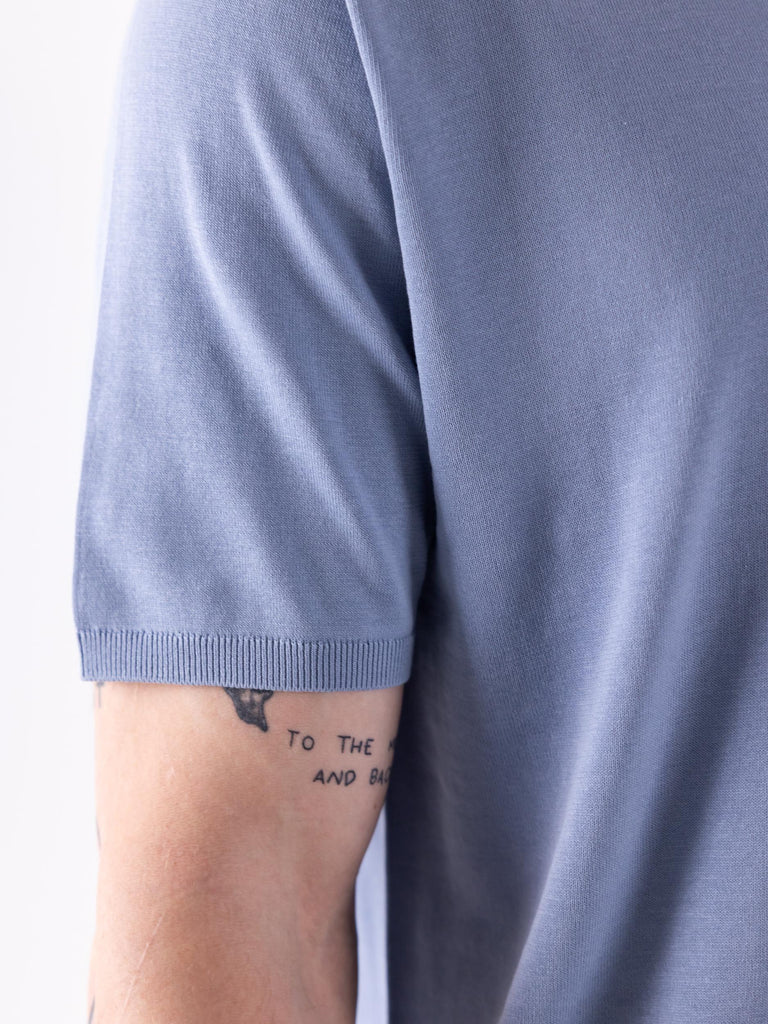 Maglia polo uomo Nito in filo azzurro acqua
