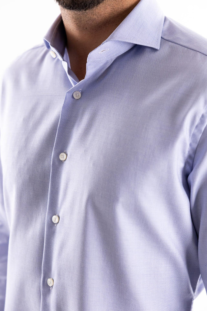 Camicia travel collo francese in oxford azzurro 91831 AZZURRO XACUS 