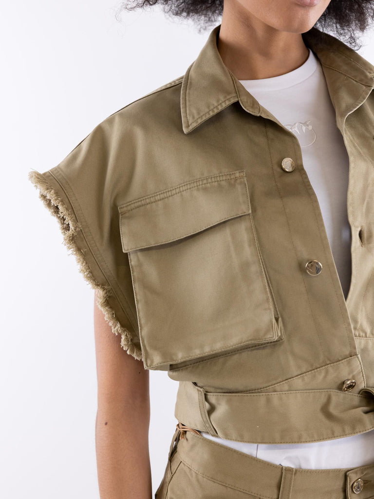 Gilet smanicato Chia cachi W2S5038 DTFCLDCACHI DON THE FULLER 