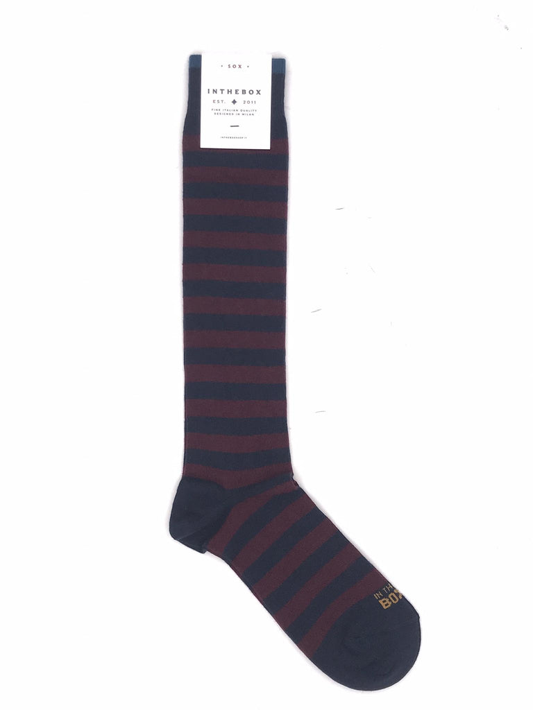 Calzini stripe rugby new verde blu-bordò FW250041 BLU-BORDO IN THE BOX 