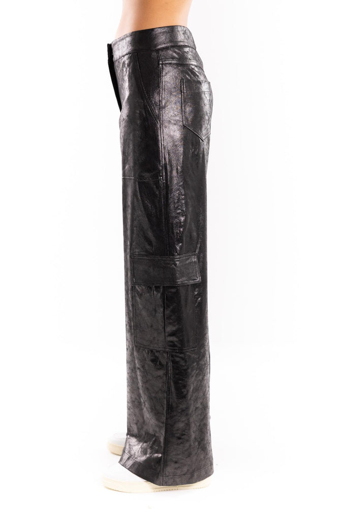 Pantalone cargo spalmato PTKD11105 NERO AKEP 