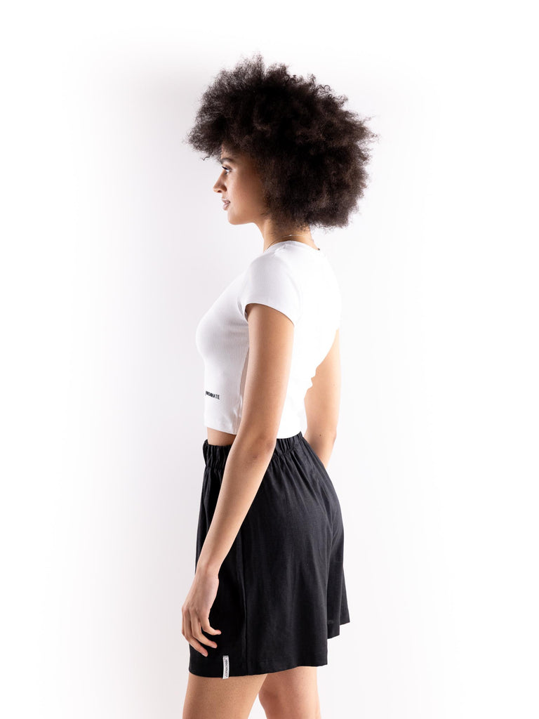 T-shirt crop mezza manica bianca HMABW01631 PTTA0006BI01 HINNOMINATE 