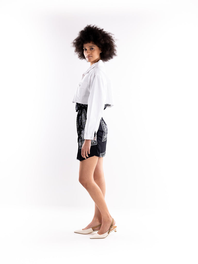 Giubbetto crop in jeans bianco HNW1585 BIANCO HINNOMINATE 