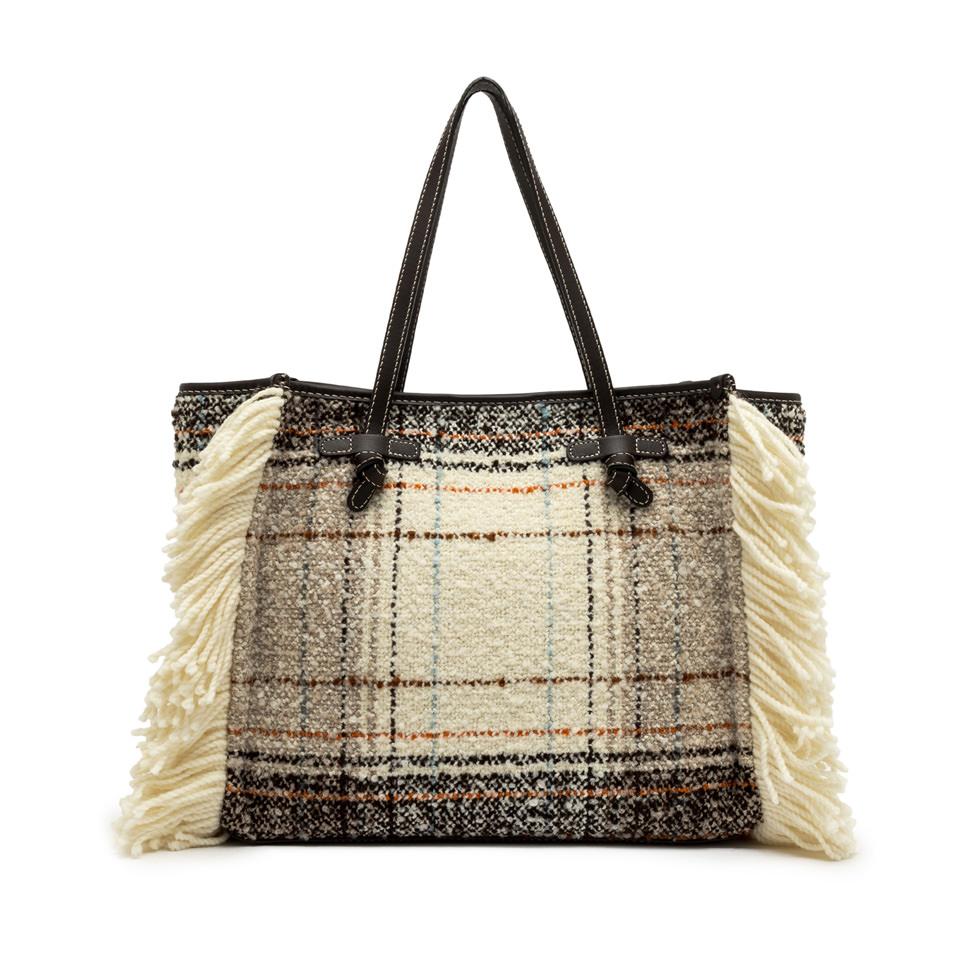 Borsa Marcella in lana tartan moro BS12100 HUGTESTA DI MORO GIANNI CHIARINI 