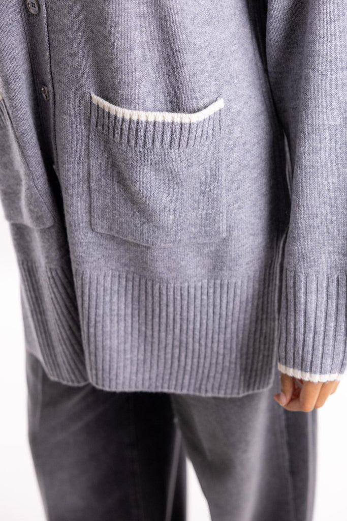 Maglia cardigan lungo Tasmania grigio 105451 A2Q9GRIGIO PINKO 