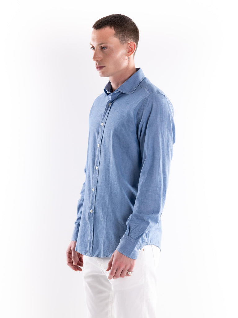 Camicia uomo in denim leggero azzurro ORCHIDEA 412AZZURRO PORTOFIORI 