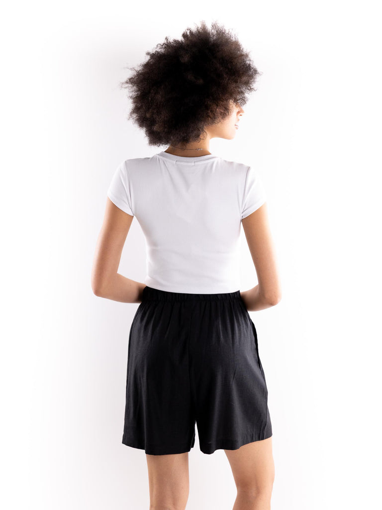 T-shirt crop mezza manica bianca HMABW01631 PTTA0006BI01 HINNOMINATE 