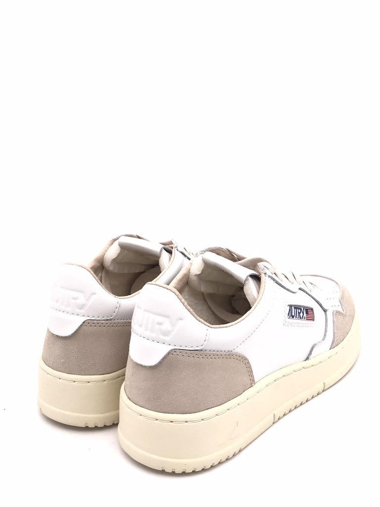 Sneakers medalist low in pelle bianca e suede beige UULM-LS33 BIANCO/BEIGE AUTRY 