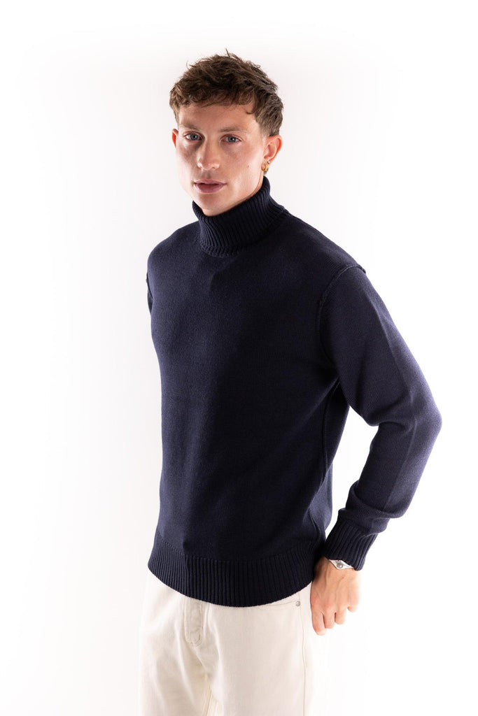 Maglia lupetto blu A052 BLU PAOLO PECORA 