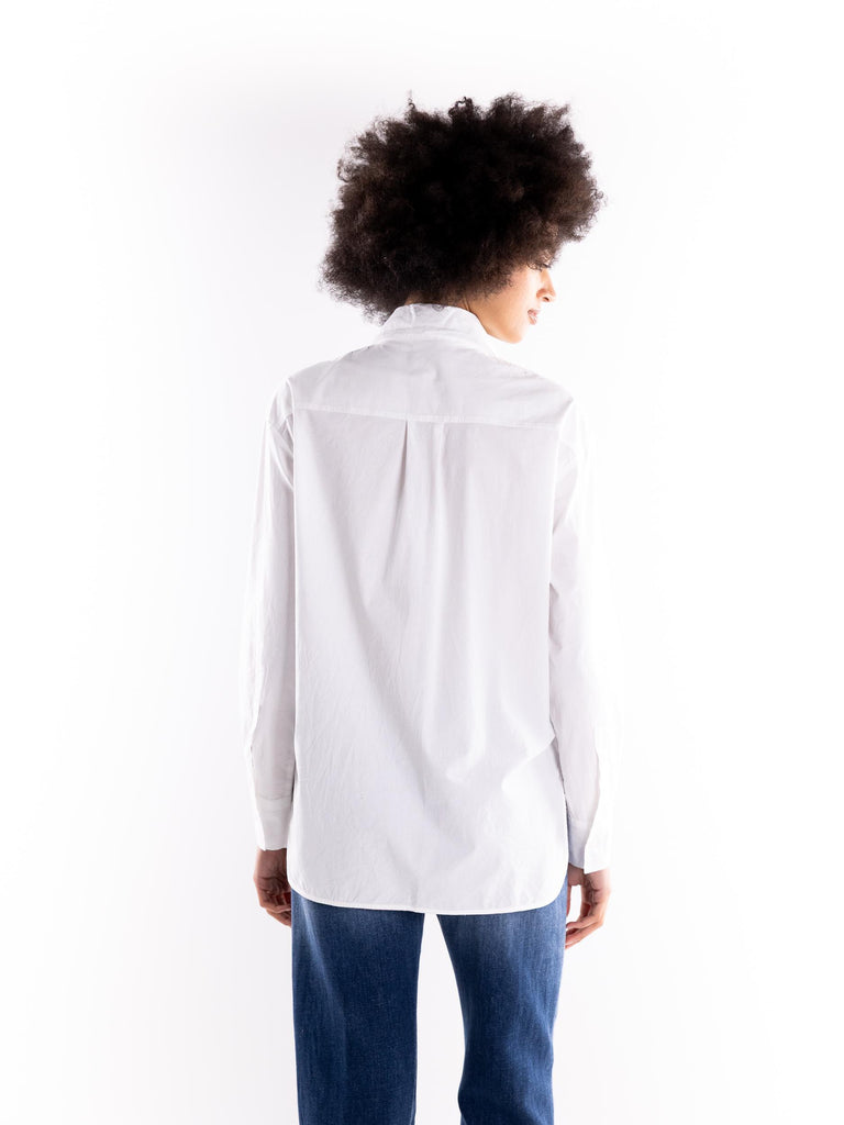 Camicia over bianca con strass BUS25742 BIANCO BRAND UNIQUE 