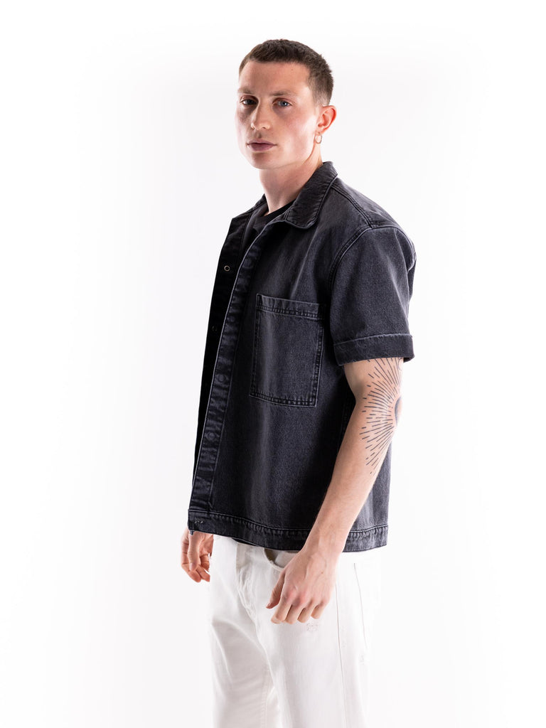 Over shirt in denim grigio S5U608 GRIGIO THE EDITOR 