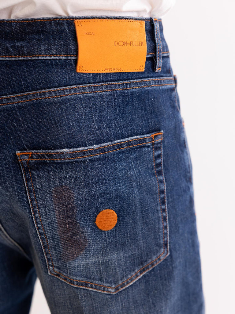 Jeans uomo modellon Flores blu macchie colore M2F4016 DTFUTBLU DON THE FULLER 